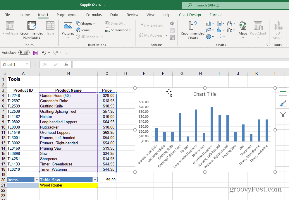 Stapeldiagram Skapat Excel