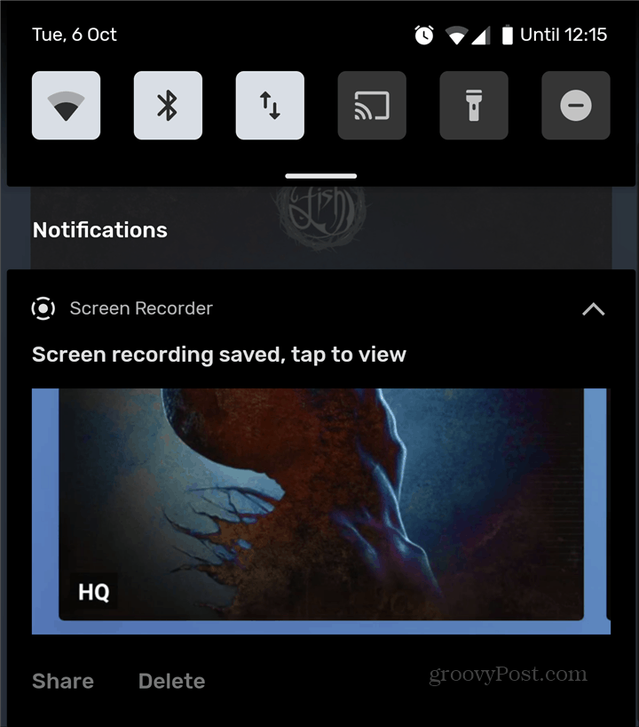 Android Screen Recorder inspelning dela bort