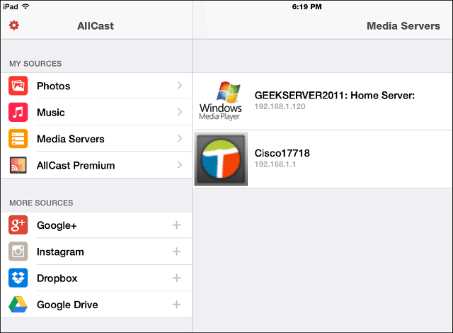 AllCast för iOS strömmar media till Xbox, Roku, Chromecast och mer