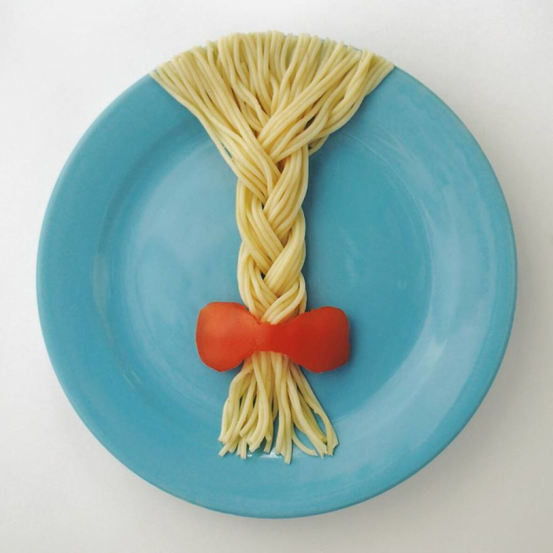 Hårvävdesign från pasta