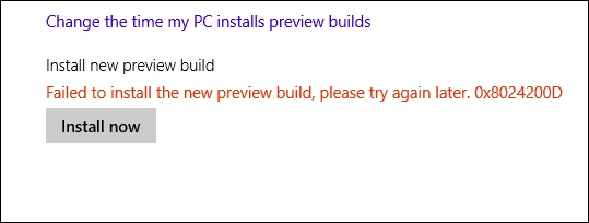 Windows 10 Build-felmeddelande