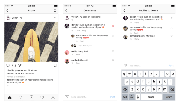 Instagram kommer att rulla ut gängade kommentarer på iOS och Android under de kommande veckorna.