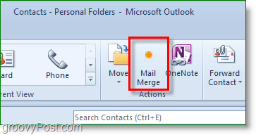 Skärmdump av Outlook 2010 - klicka på länkkoppling