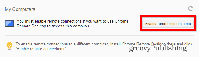 Chrome Remote Desktop PC kommer igång