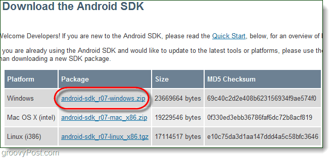 Ladda ner Android SDk