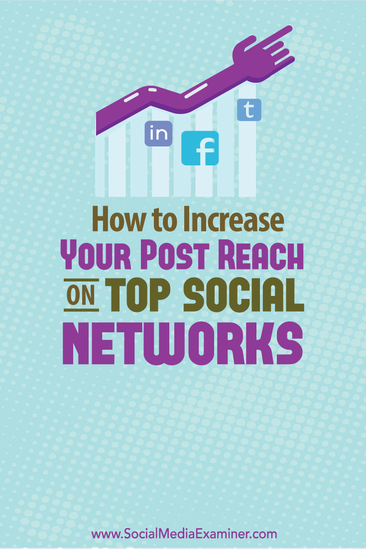 Hur du ökar ditt inläggsutbud på de bästa sociala nätverken: Social Media Examiner