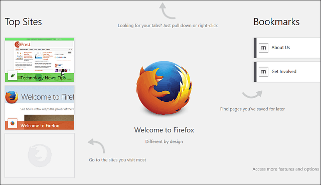Firefox för Windows 8 Touch Beta är tillgänglig för allmän testning