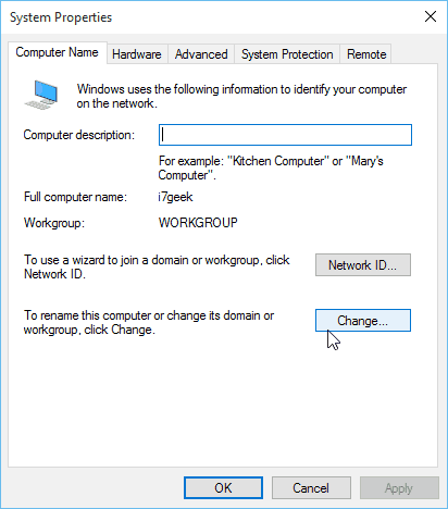 Windows 10 Systemegenskaper Datornamn