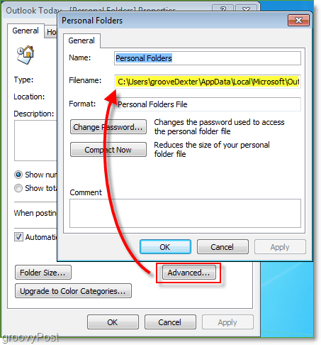 Hur du hittar din Microsoft Outlook .PST-fil
