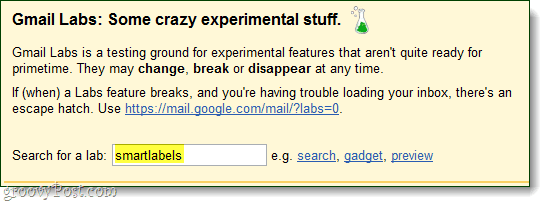 gmail labs sökfilter