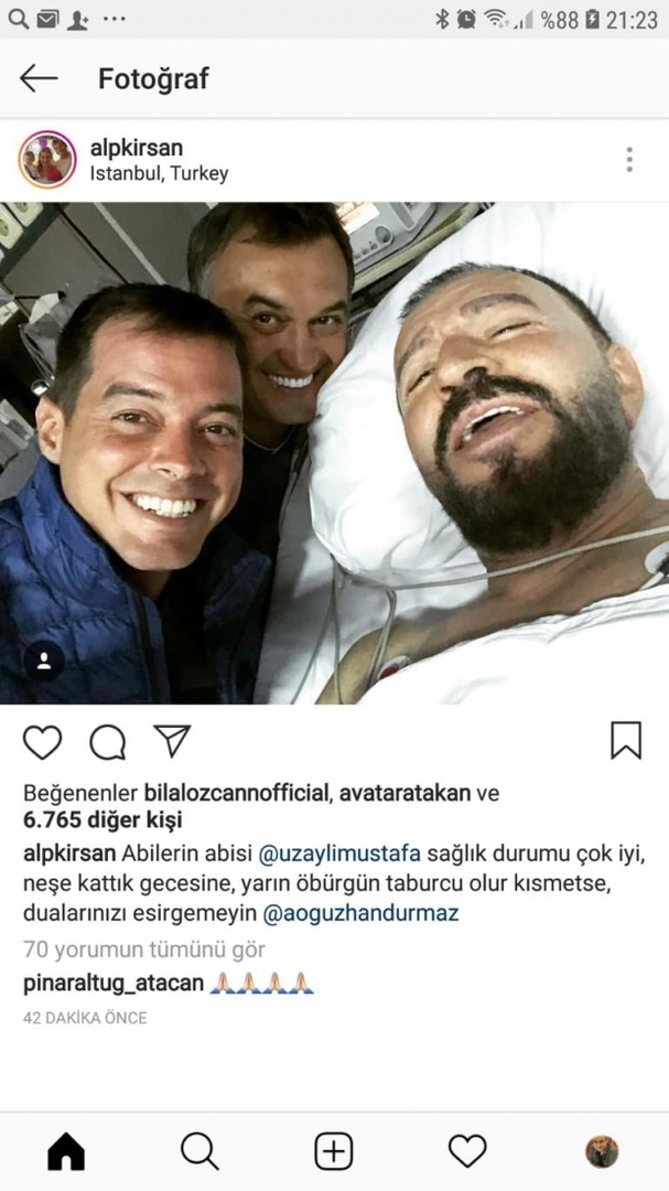 Det första fotot från Mustafa Topal som fick en hjärtattack!