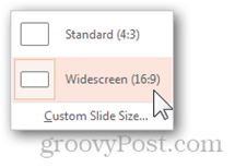 standard widescreen presentation aspektförhållande powerpoint storlek justera