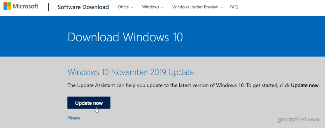 Hur du installerar Windows 10 version 1909 November 2019 Update