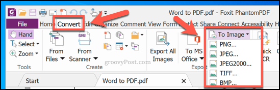 Konvertera PDF till en bild med PhantomPDF