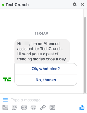 När du utformar din Facebook Messenger chatbot ger du användarna alternativ för att hjälpa dem genom dina menyer.