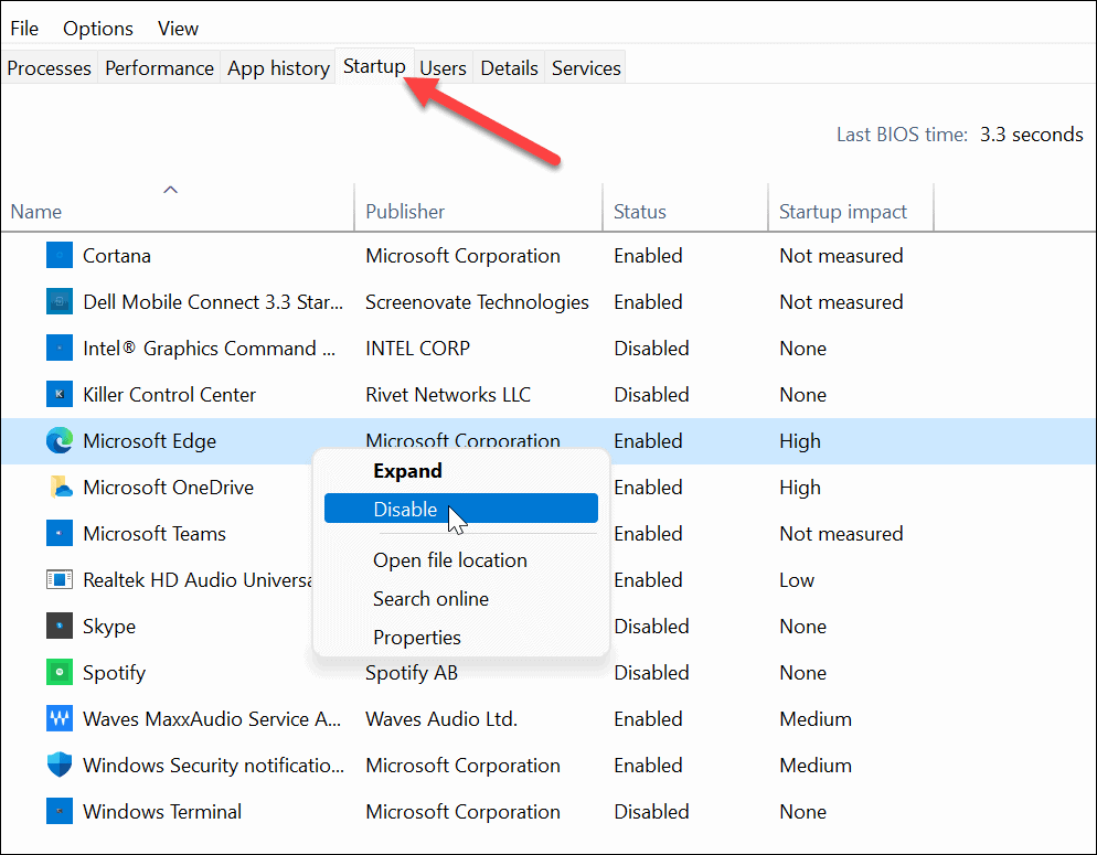 inaktivera aktivitetshanteraren för startappar Windows 11