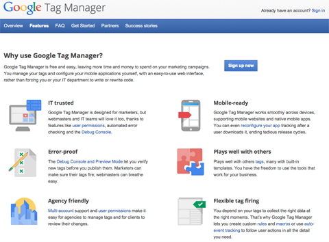 google tag manager funktioner