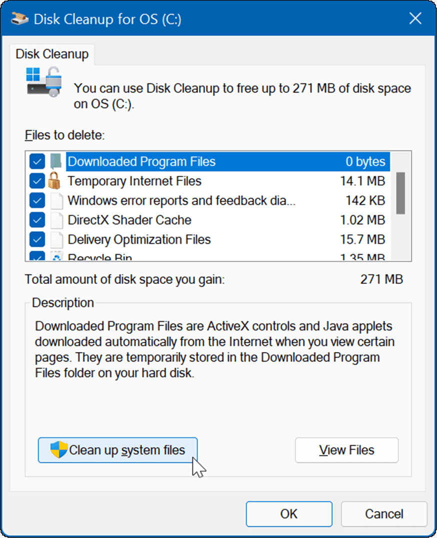 diskrensning radera temporära filer på Windows 11