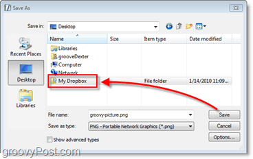 Dropbox-skärmdump - spara filer automatiskt i din online-säkerhetskopia