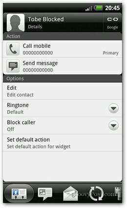 HTC Android Block samtal