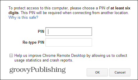 Chrome Remote Desktop PC-PIN