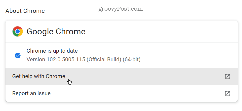 uppdatera Chrome