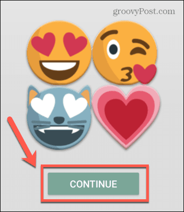 emoji-teckensnitt för flipfont fortsätt