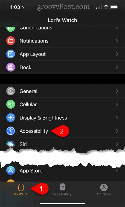 Klicka på Tillgänglighet i Inställningar på iPhone