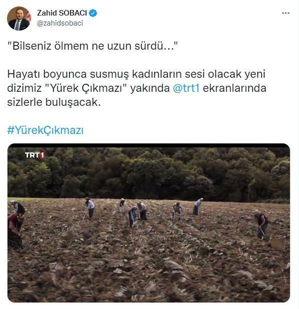TRT General Manager Zahid Sobacı delade på sitt sociala mediekonto