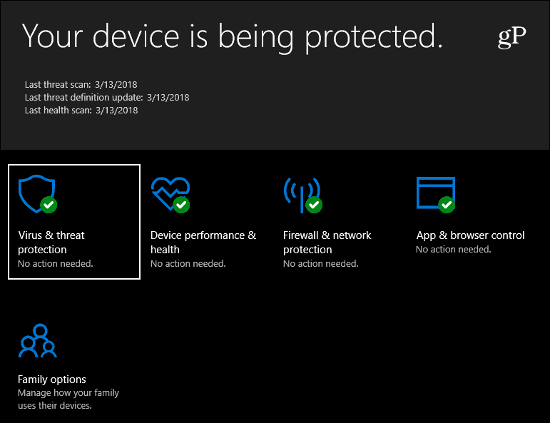 Windows Defender-säkerhet Windows 10