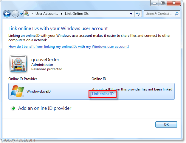 länka Windows Live ID till Windows 7-konto