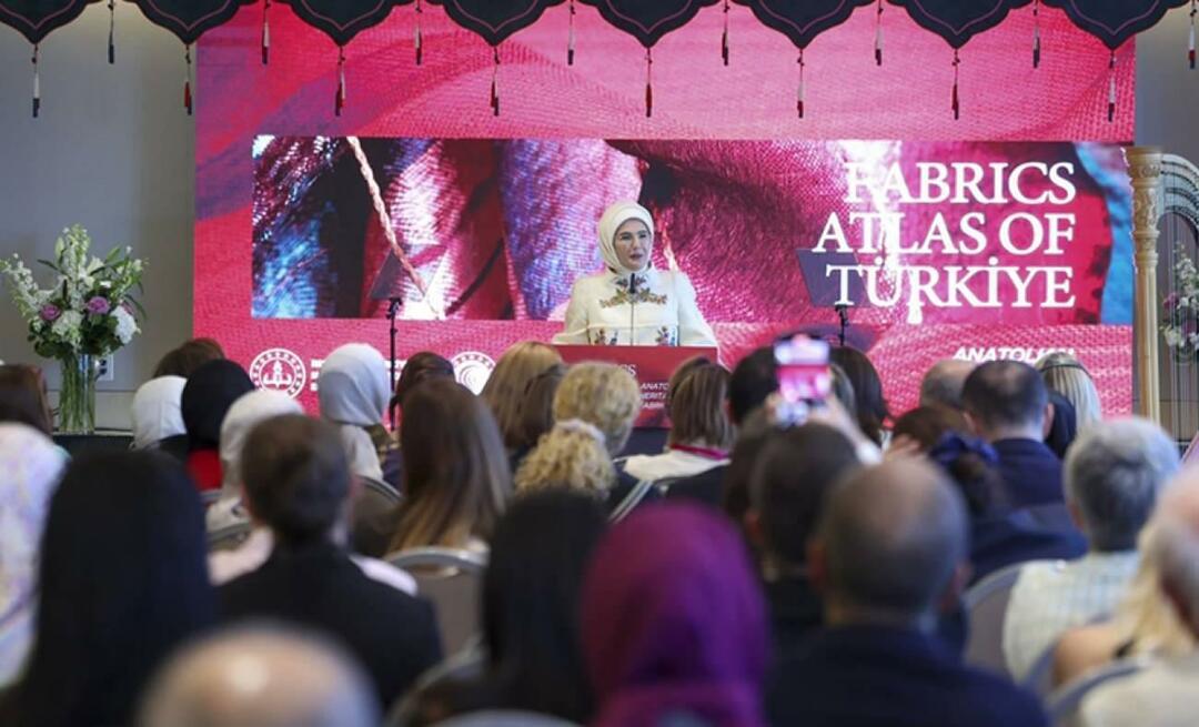 First Lady Erdoğan träffade ledarnas fruar i New York: anatoliska vävar var bländande
