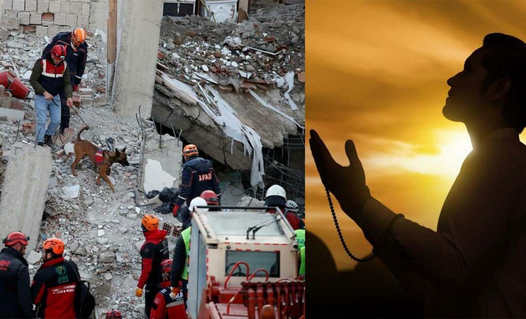 Vilka böner görs för dem som befinner sig under jordbävningens spillror?