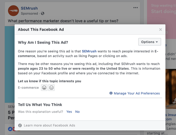 Undersök dina konkurrenters Facebook-annonser steg 11.