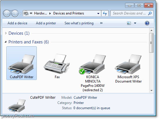 hur du visar enhets- och skrivardialogrutan i Windows 7