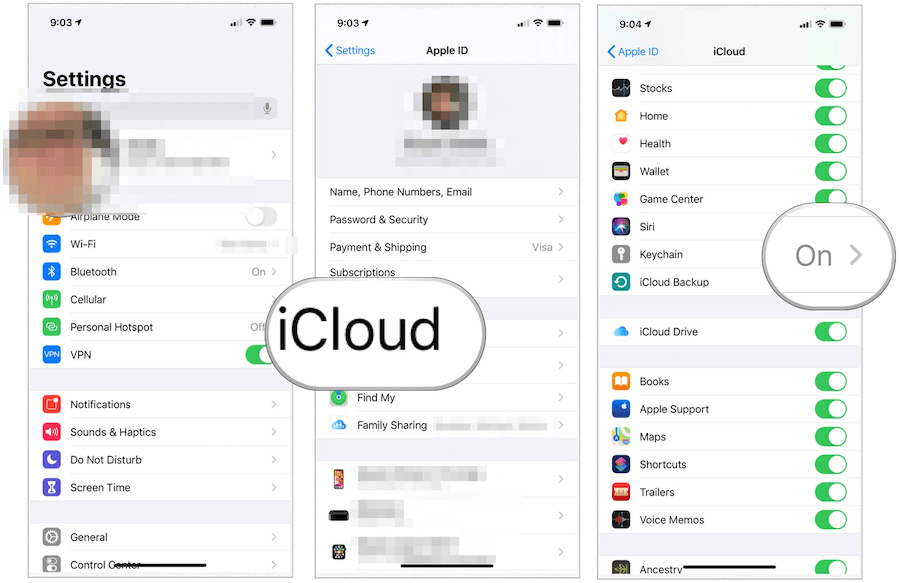 iCloud Nyckelring inställning iOS