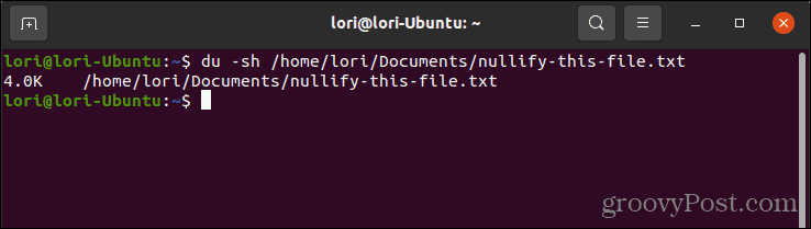 Använd kommandot du för att kontrollera storleken på en fil i Linux
