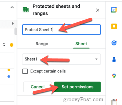 Skydda ett ark i Google Sheets
