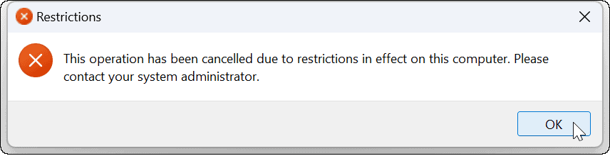 Blockera användare från inställningar i Windows 11