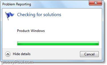 windows 7 kommer automatiskt att ansluta och leta efter problem