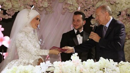 President Erdogan bevittnade två bröllop på samma dag