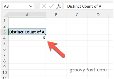 Använda en pivottabell för att beräkna antalet unika värden i en Excel-datauppsättning