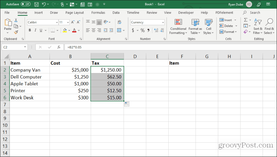 fylla celler ner i Excel