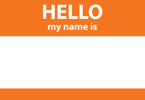 En 7-stegsprocess för att skapa marknadsföringsvideor som fungerar, stock photo name badge reading 'Hello, my name is…'