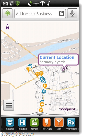 MapQuest för Android-app, översikt