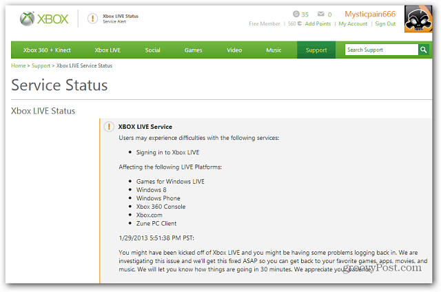 Xbox Live Service Status