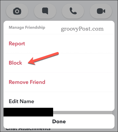 Blockera en användare på Snapchat