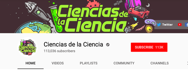 Hur man rekryterar betalda sociala influenser, exempel på spansktalande YouTube-kanal Ciencias de la Ciencia