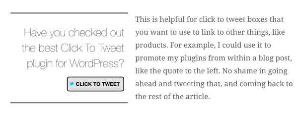 Med WordPress-tillägget Better Click to Tweet kan du infoga rutor för att klicka och tweeta i dina blogginlägg.