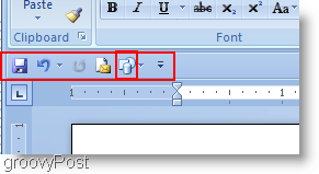 Microsoft Word 2007-former läggs till i snabbmenyn och flyttas under bandet